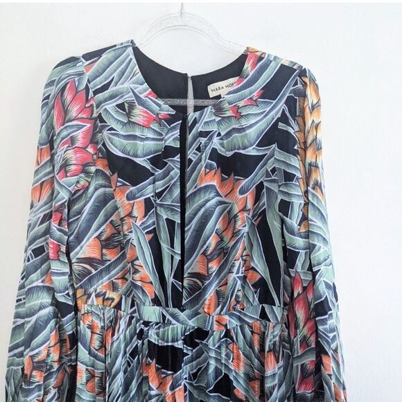 Mara Hoffman Herbarium Tropical Keyhole Maxi Dress in Charcoal Size 8 - Picture 6 of 16